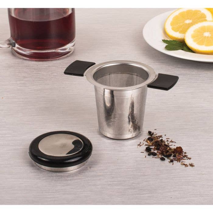 Brew-in-Mug Tea Infuser with Lid & Stainless Steel Basket
