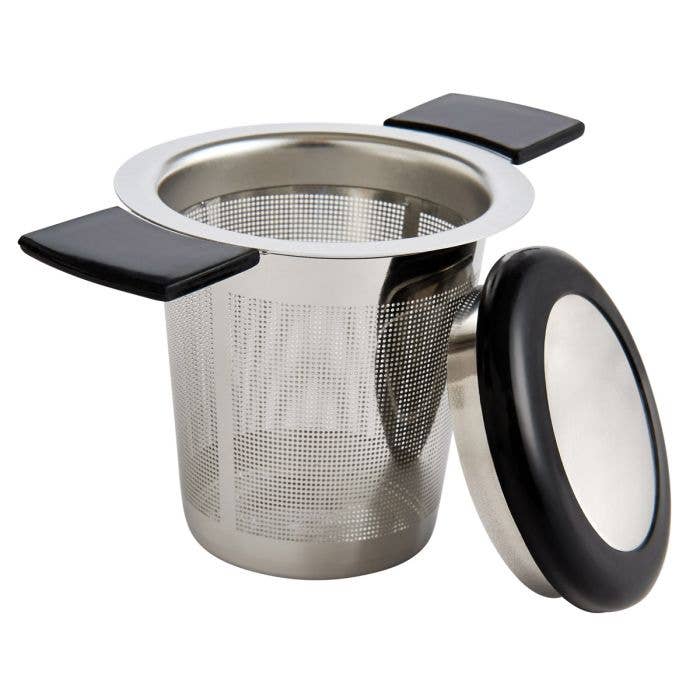 Brew-in-Mug Tea Infuser with Lid & Stainless Steel Basket
