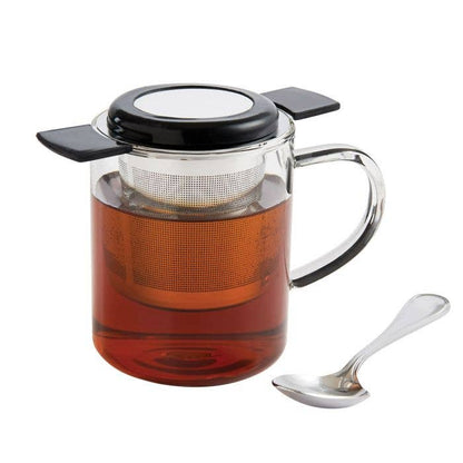 Brew-in-Mug Tea Infuser with Lid & Stainless Steel Basket