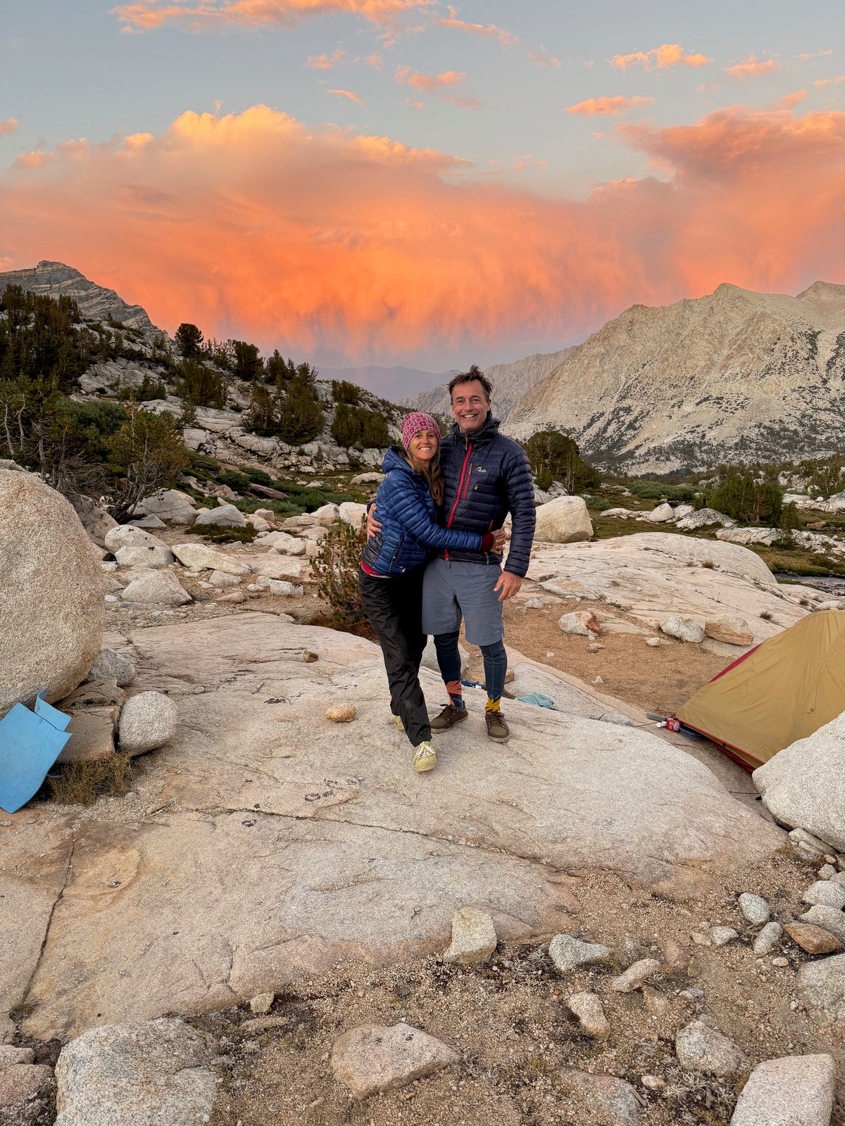 The Tahoe Teas family in the Sierra at sunset