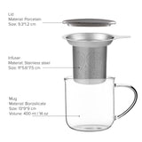 Glass Mug & Porcelain Lid w/ Infuser